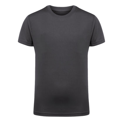 Charcoal - Front - TriDri Unisex Childrens-Kids Performance T-Shirt