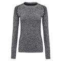 Charcoal - Front - TriDri Womens-Ladies Seamless 3D Fit Multi Sport Performance Long Sleeve Top