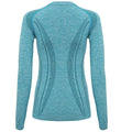 Turquoise - Back - TriDri Womens-Ladies Seamless 3D Fit Multi Sport Performance Long Sleeve Top