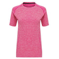 Pink - Front - TriDri Womens-Ladies Seamless 3D Fit Multi Sport Performance Short Sleeve Top