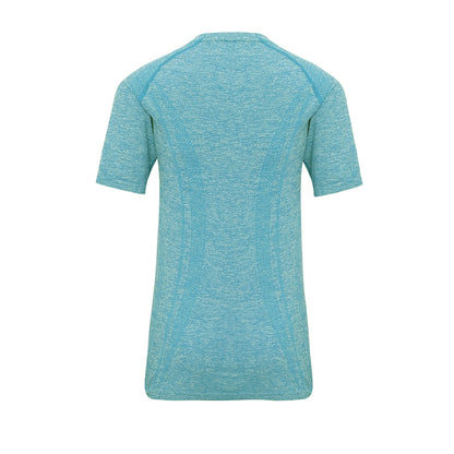 Turquoise - Back - TriDri Womens-Ladies Seamless 3D Fit Multi Sport Performance Short Sleeve Top