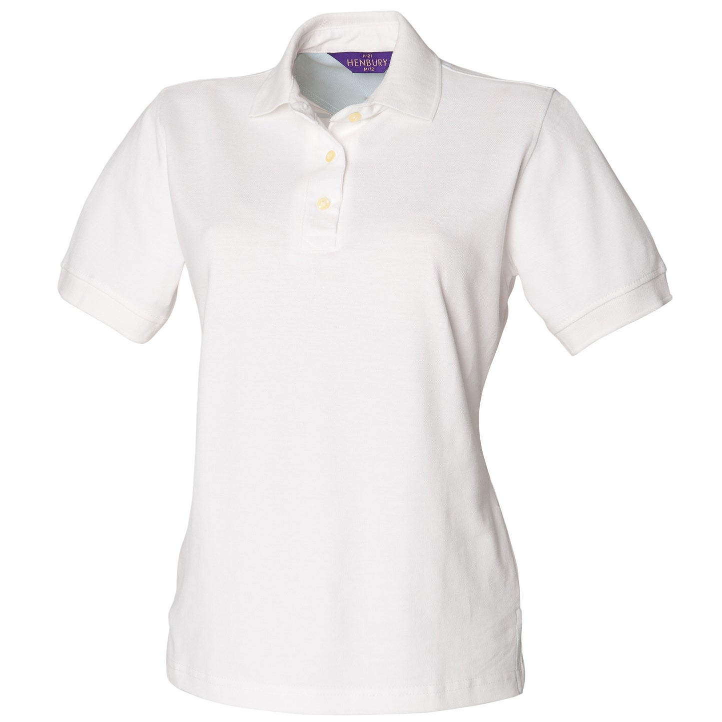 White - Front - Henbury Womens-Ladies Classic Polo Shirt