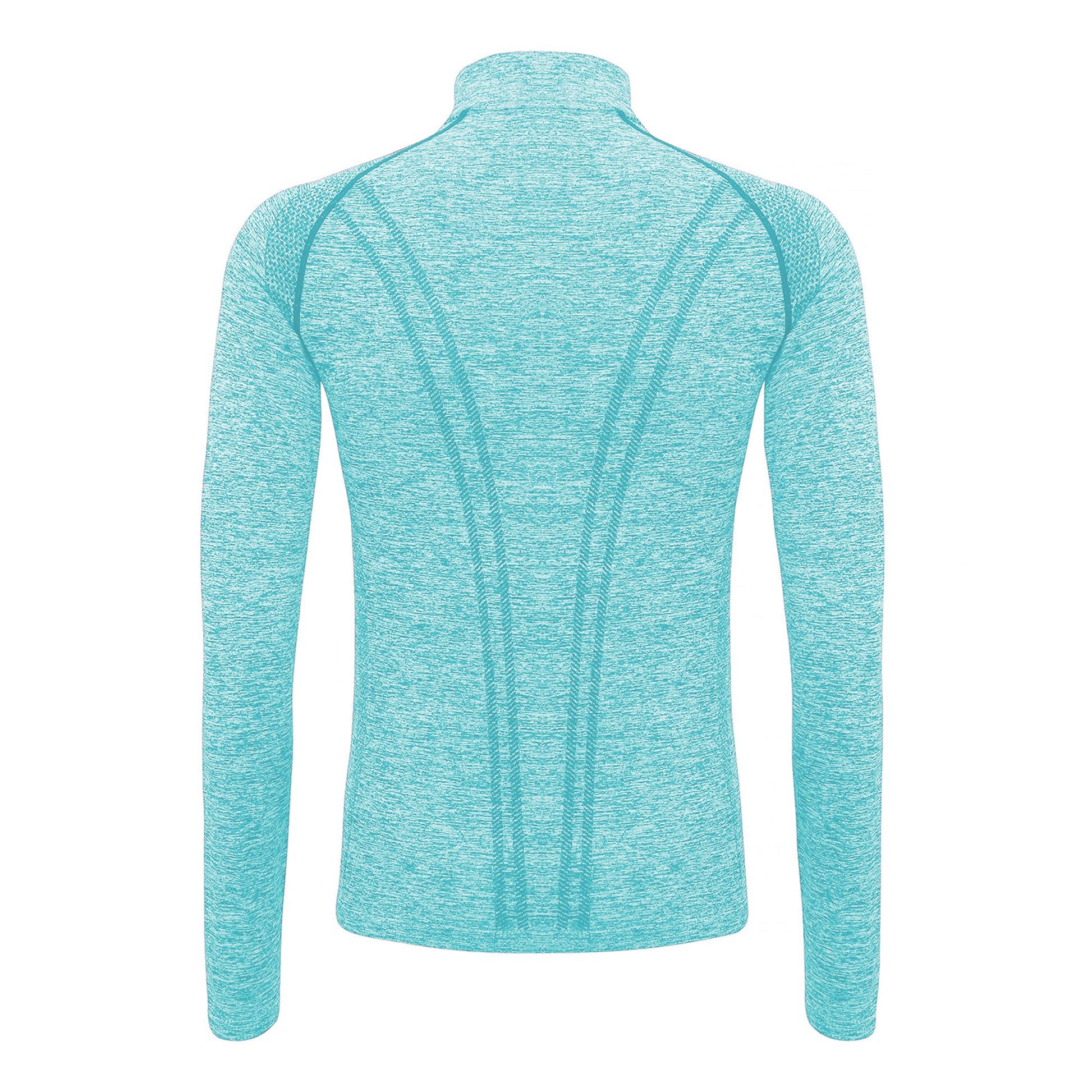 Turquoise - Back - TriDri Womens-Ladies Seamless 3D Fit Multi Sport Performance Zip Top