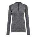 Charcoal - Front - TriDri Womens-Ladies Seamless 3D Fit Multi Sport Performance Zip Top