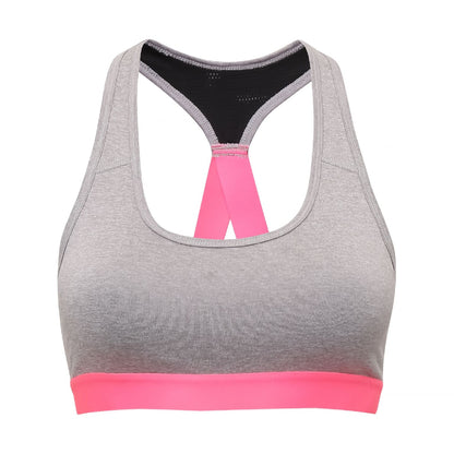 Silver Melange - Front - TriDri Womens-Ladies Performance Sports Bra (Medium Impact)