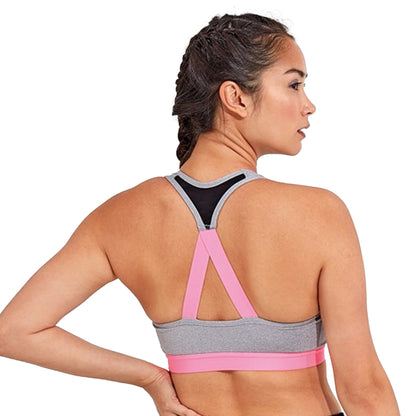 Silver Melange - Side - TriDri Womens-Ladies Performance Sports Bra (Medium Impact)
