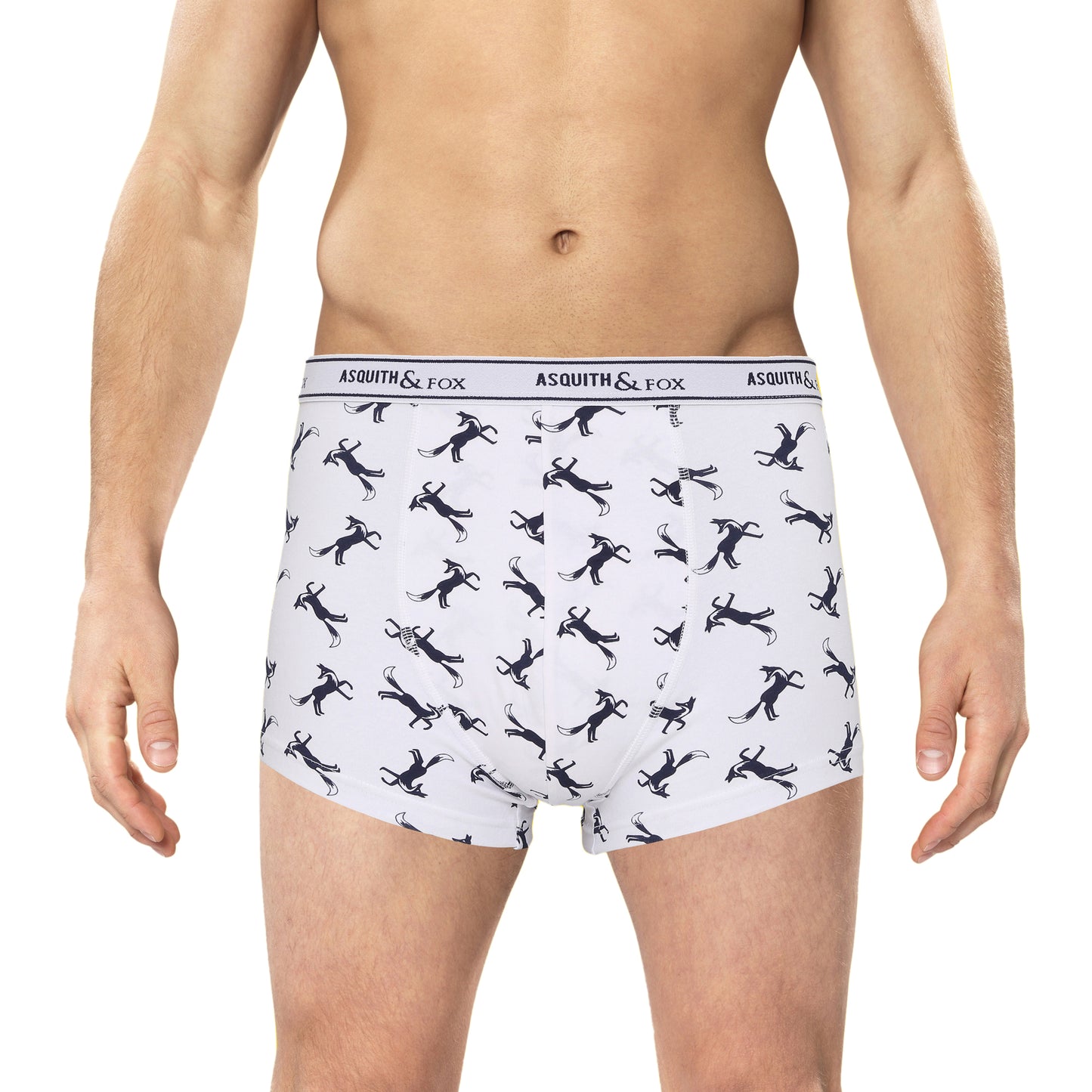 White-Navy - Back - Asquith & Fox Mens Printed Fox Shorty