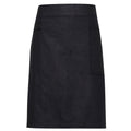 Indigo-Brown Denim - Front - Premier Unisex Adults Division Waxed Look Denim Waist Apron