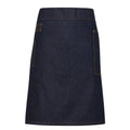 Indigo Denim - Front - Premier Unisex Adults Division Waxed Look Denim Waist Apron