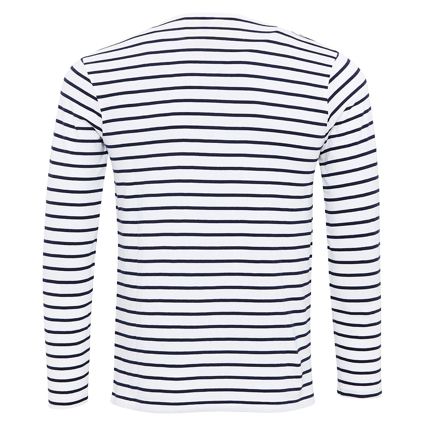 White-Navy - Side - Premier Mens Long John Roll Sleeve Tee