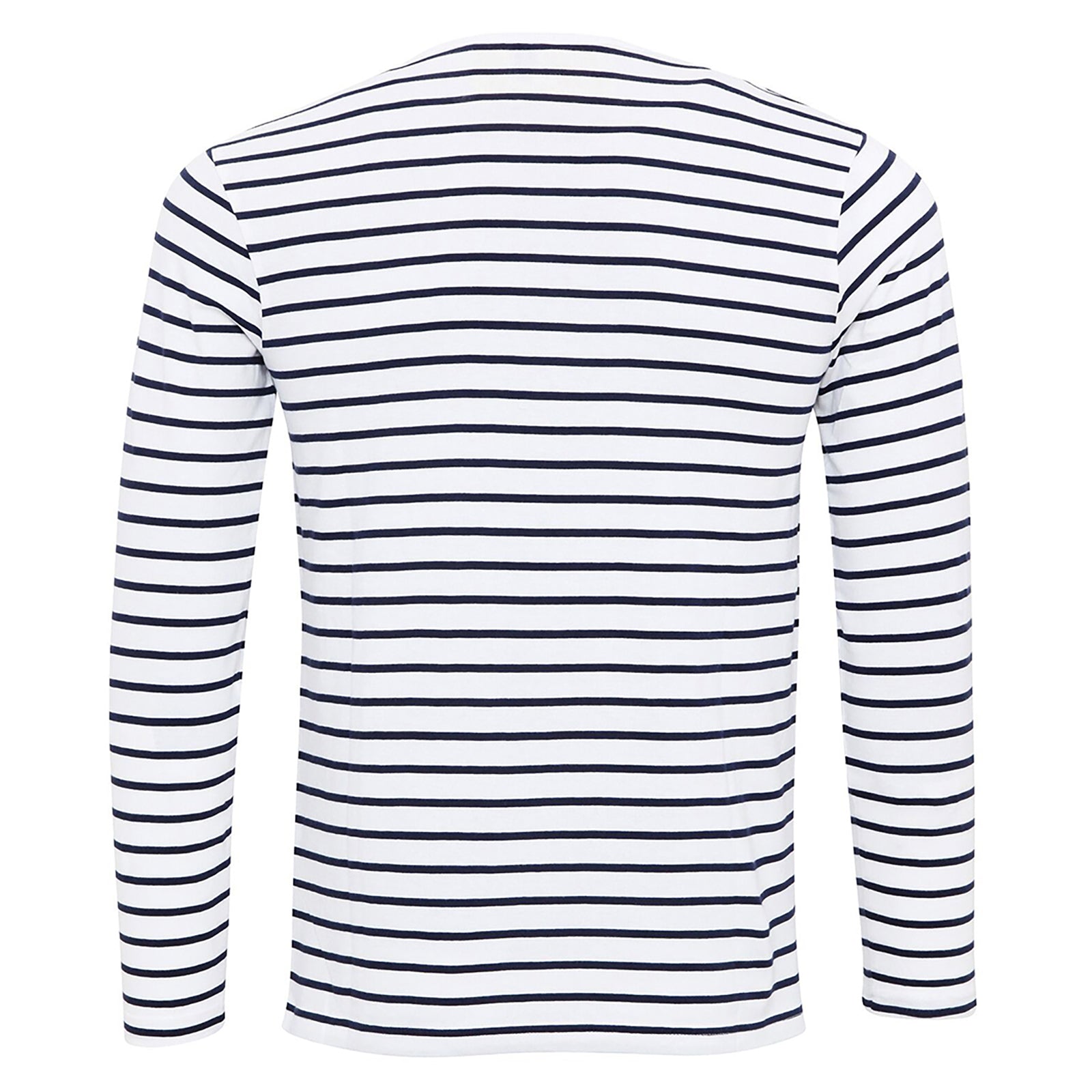 White-Navy - Side - Premier Mens Long John Roll Sleeve Tee