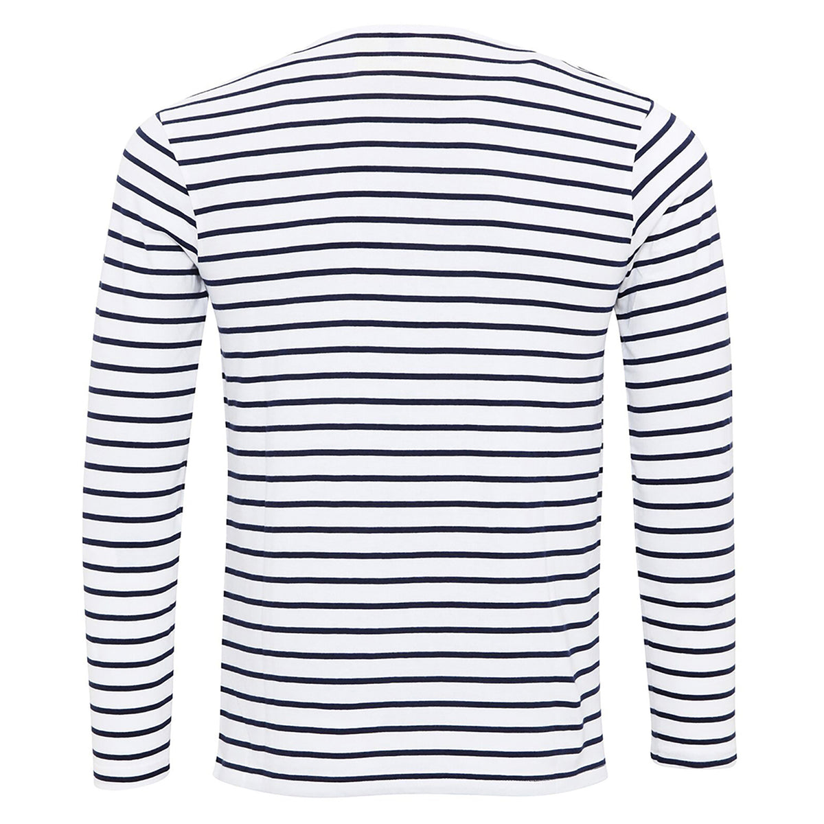 White-Navy - Side - Premier Mens Long John Roll Sleeve Tee