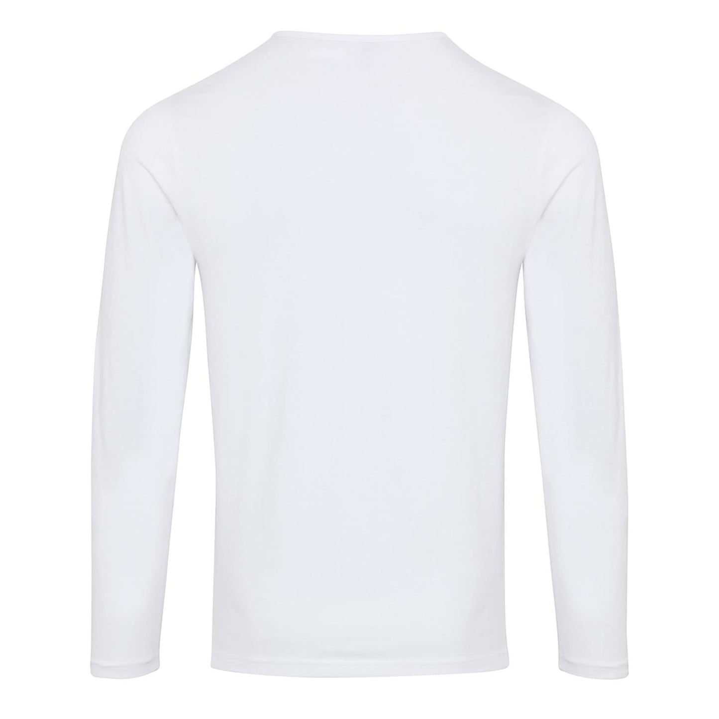 White - Back - Premier Mens Long John Roll Sleeve Tee
