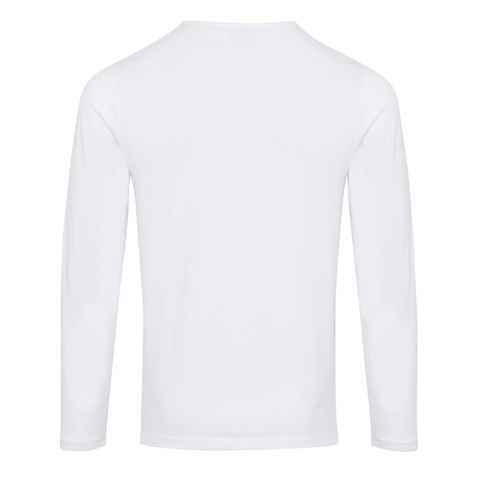 White - Back - Premier Mens Long John Roll Sleeve Tee
