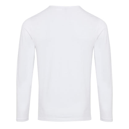 White - Back - Premier Mens Long John Roll Sleeve Tee