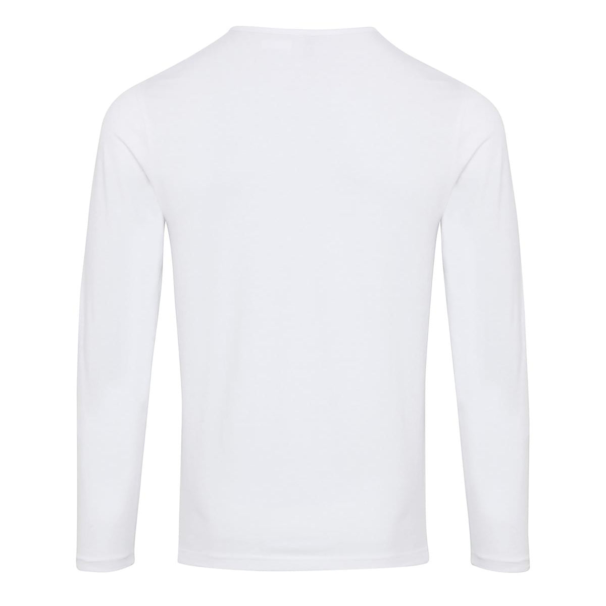 White - Back - Premier Mens Long John Roll Sleeve Tee