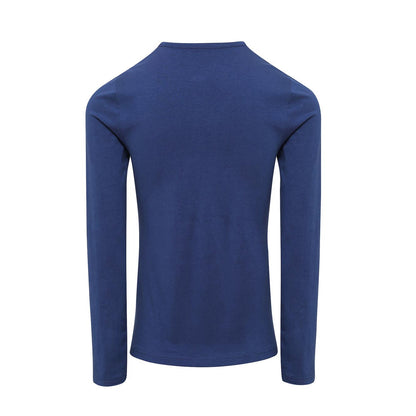 Indigo - Back - Premier Womens-Ladies Long John Roll Sleeve Tee