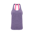Purple Melange - Front - Tri Dri Womens-Ladies Double Strap Back Sleeveless Vest