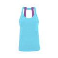 Turquoise Melange - Front - Tri Dri Womens-Ladies Double Strap Back Sleeveless Vest