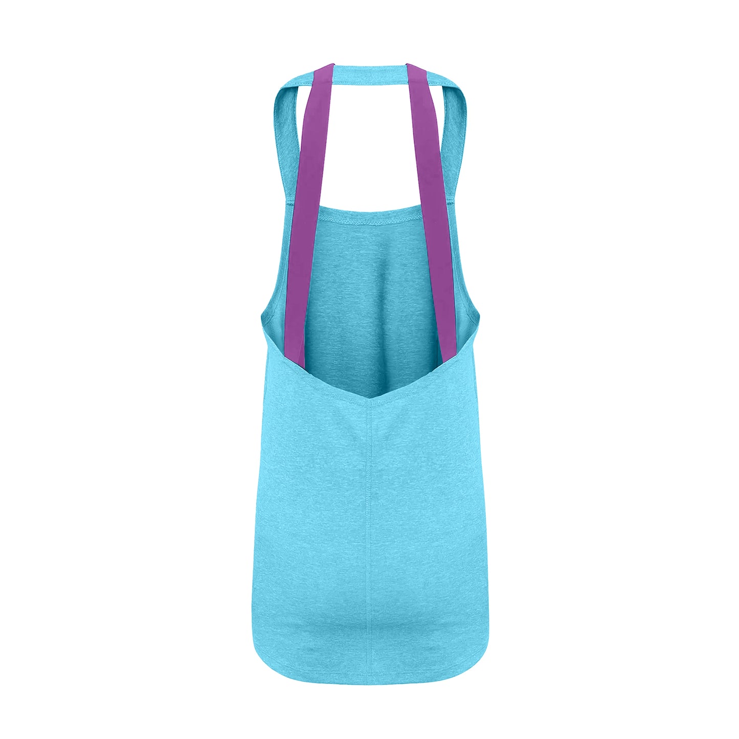 Turquoise Melange - Back - Tri Dri Womens-Ladies Double Strap Back Sleeveless Vest