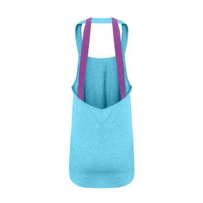 Turquoise Melange - Back - Tri Dri Womens-Ladies Double Strap Back Sleeveless Vest