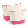 Natural-True Pink - Front - Westford Mill Dipped Base Canvas Accessory Bag