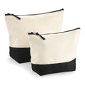 Natural-Black - Front - Westford Mill Dipped Base Canvas Accessory Bag