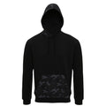 Black-Grey Camo - Front - Asquith & Fox Mens Camo Trimmed Hoodie