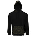 Black-Green Camo - Front - Asquith & Fox Mens Camo Trimmed Hoodie