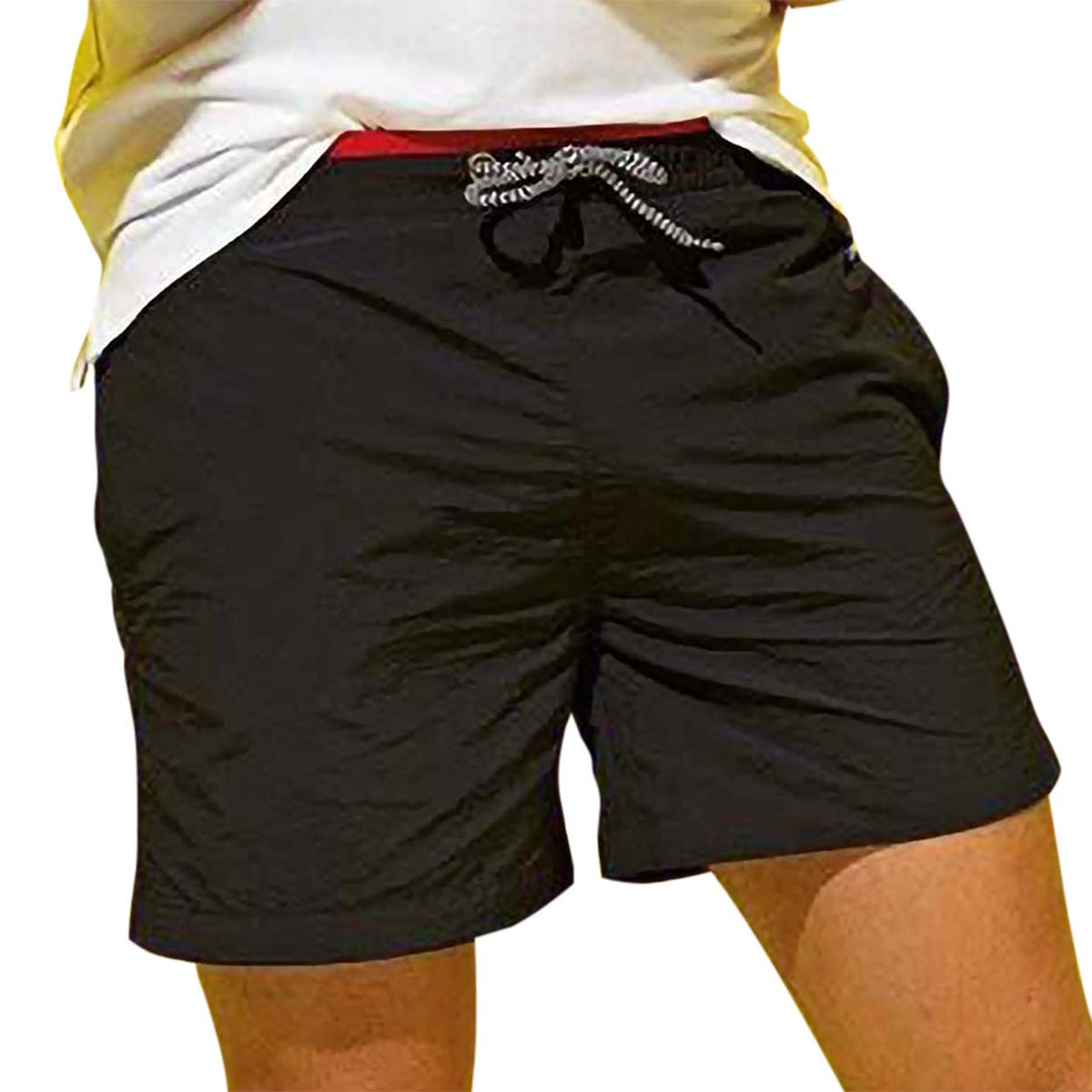 Black-Red - Back - Asquith & Fox Mens Swim Shorts