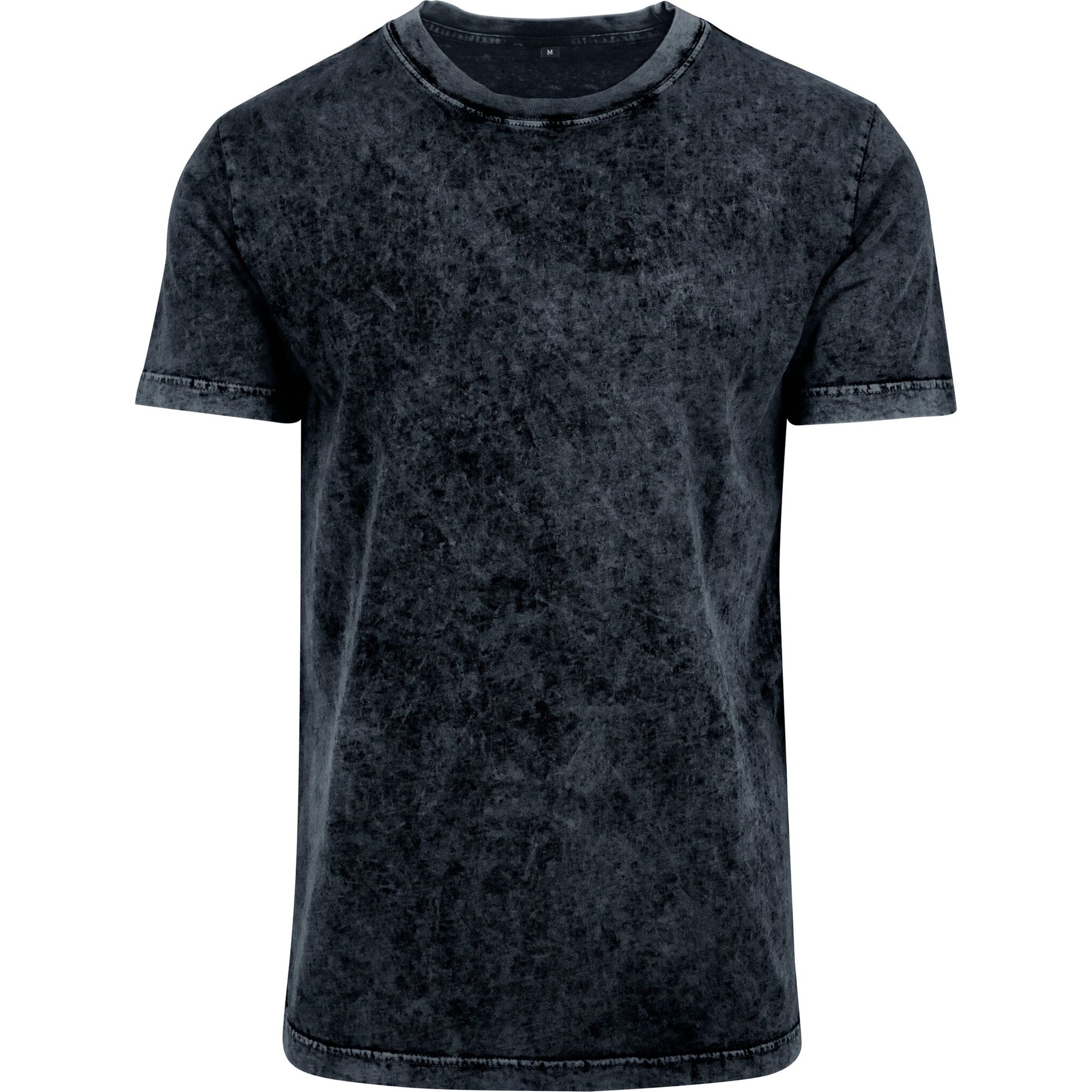 Dark Grey-White - Front - Build Your Brand Mens Acid Washed Tee