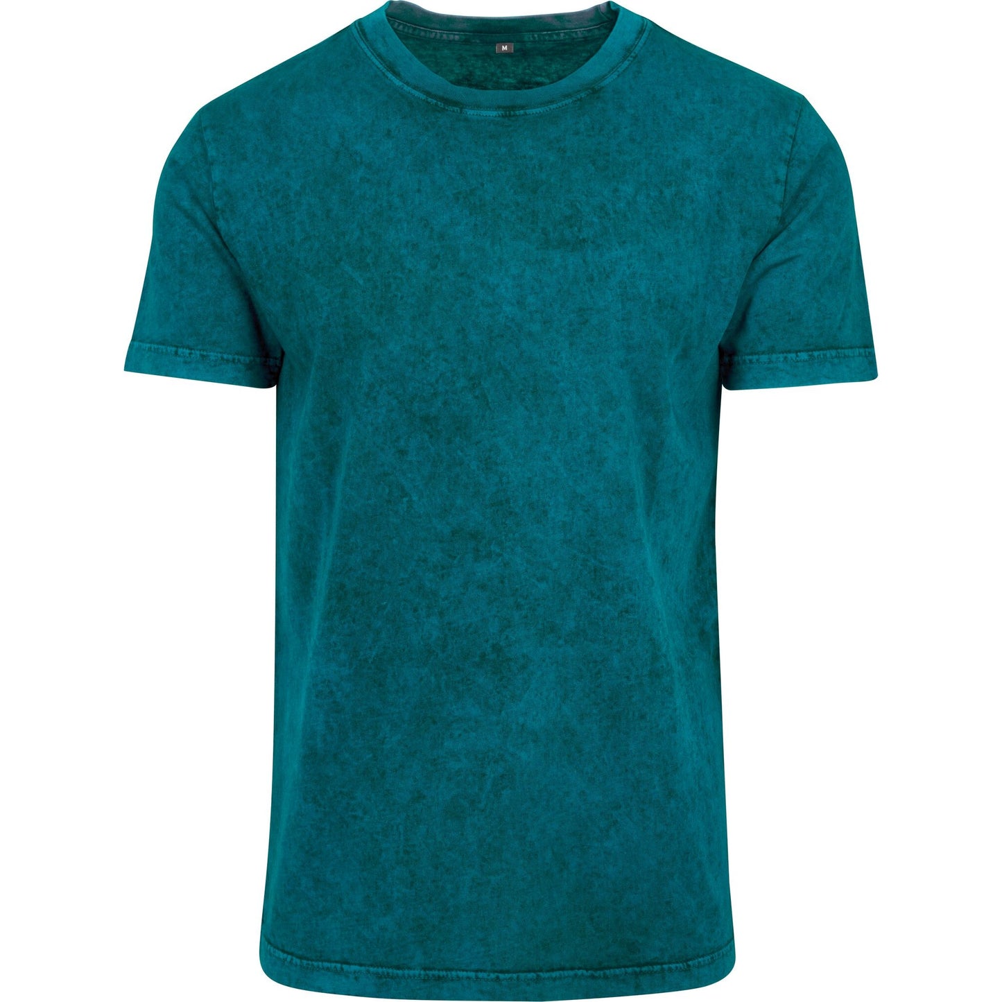Teal-Black - Front - Build Your Brand Mens Acid Washed Tee