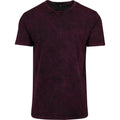 Berry-Black - Front - Build Your Brand Mens Acid Washed Tee