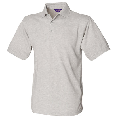 Heather Grey - Front - Henbury Mens Short Sleeved 65-35 Pique Polo Shirt