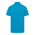 Mid Blue - Back - Henbury Mens Short Sleeved 65-35 Pique Polo Shirt