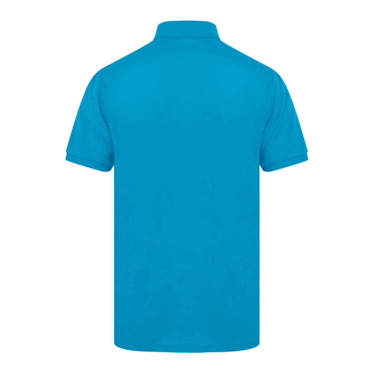 Mid Blue - Back - Henbury Mens Short Sleeved 65-35 Pique Polo Shirt