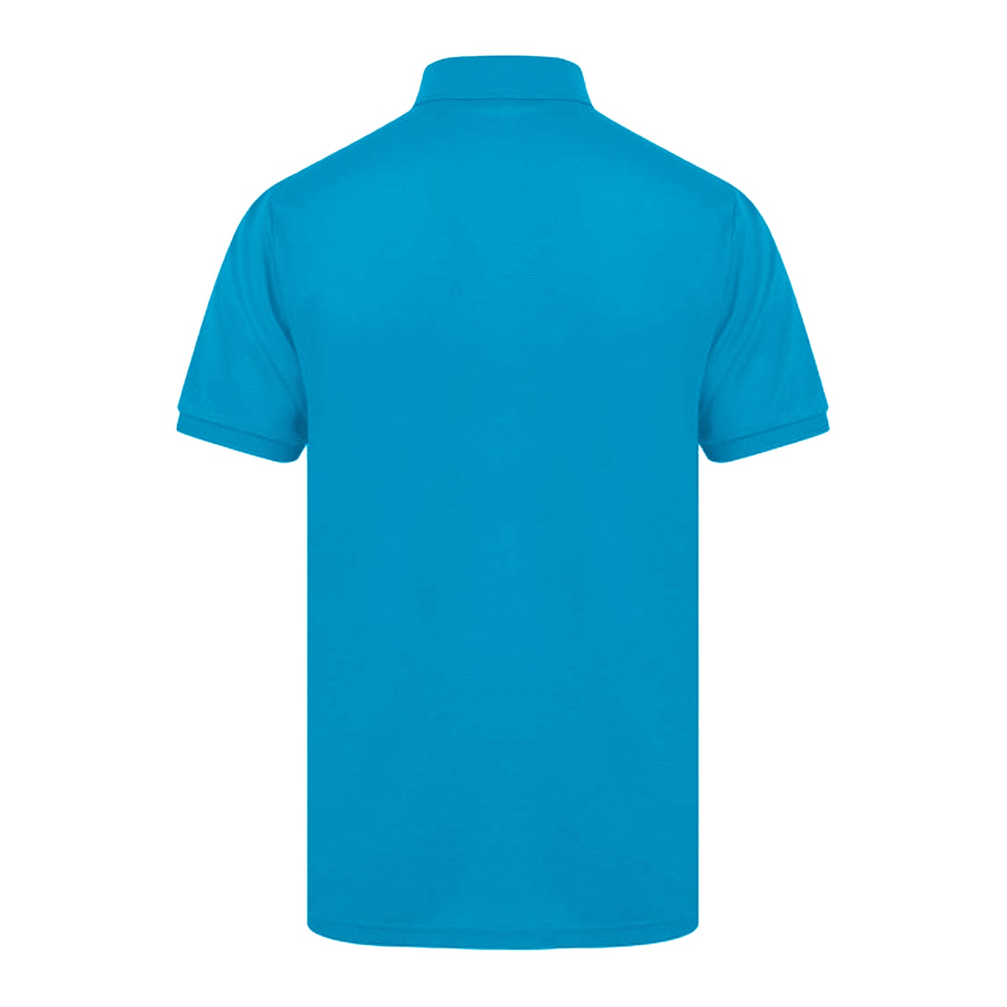 Mid Blue - Back - Henbury Mens Short Sleeved 65-35 Pique Polo Shirt