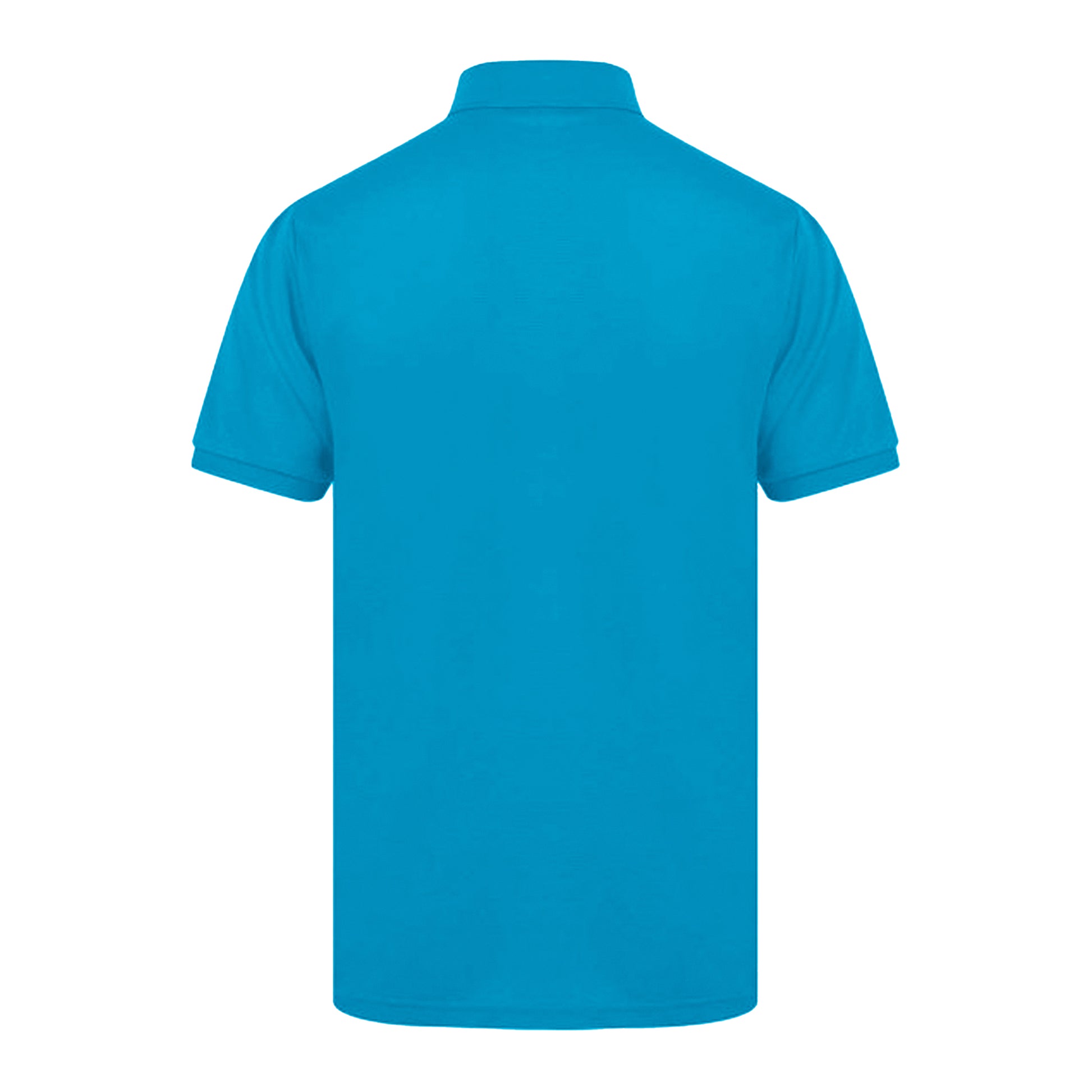 Mid Blue - Back - Henbury Mens Short Sleeved 65-35 Pique Polo Shirt
