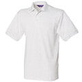 Ash - Front - Henbury Mens Short Sleeved 65-35 Pique Polo Shirt