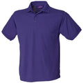 Purple - Front - Henbury Mens Short Sleeved 65-35 Pique Polo Shirt