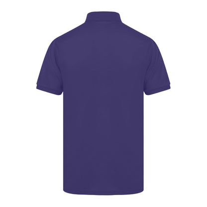 Purple - Back - Henbury Mens Short Sleeved 65-35 Pique Polo Shirt