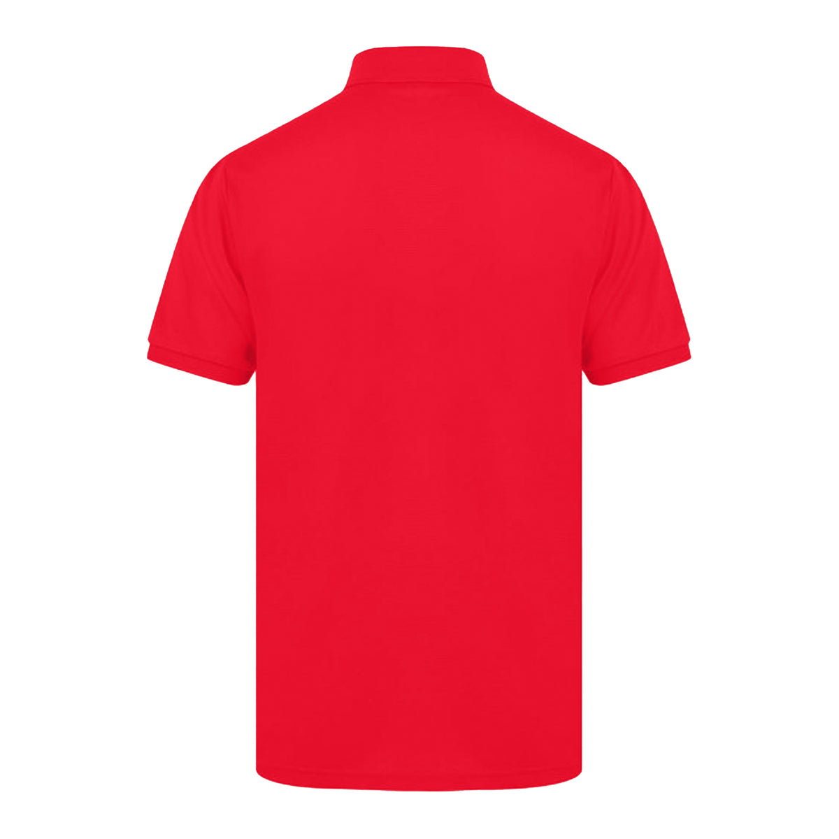 Red - Back - Henbury Mens Short Sleeved 65-35 Pique Polo Shirt