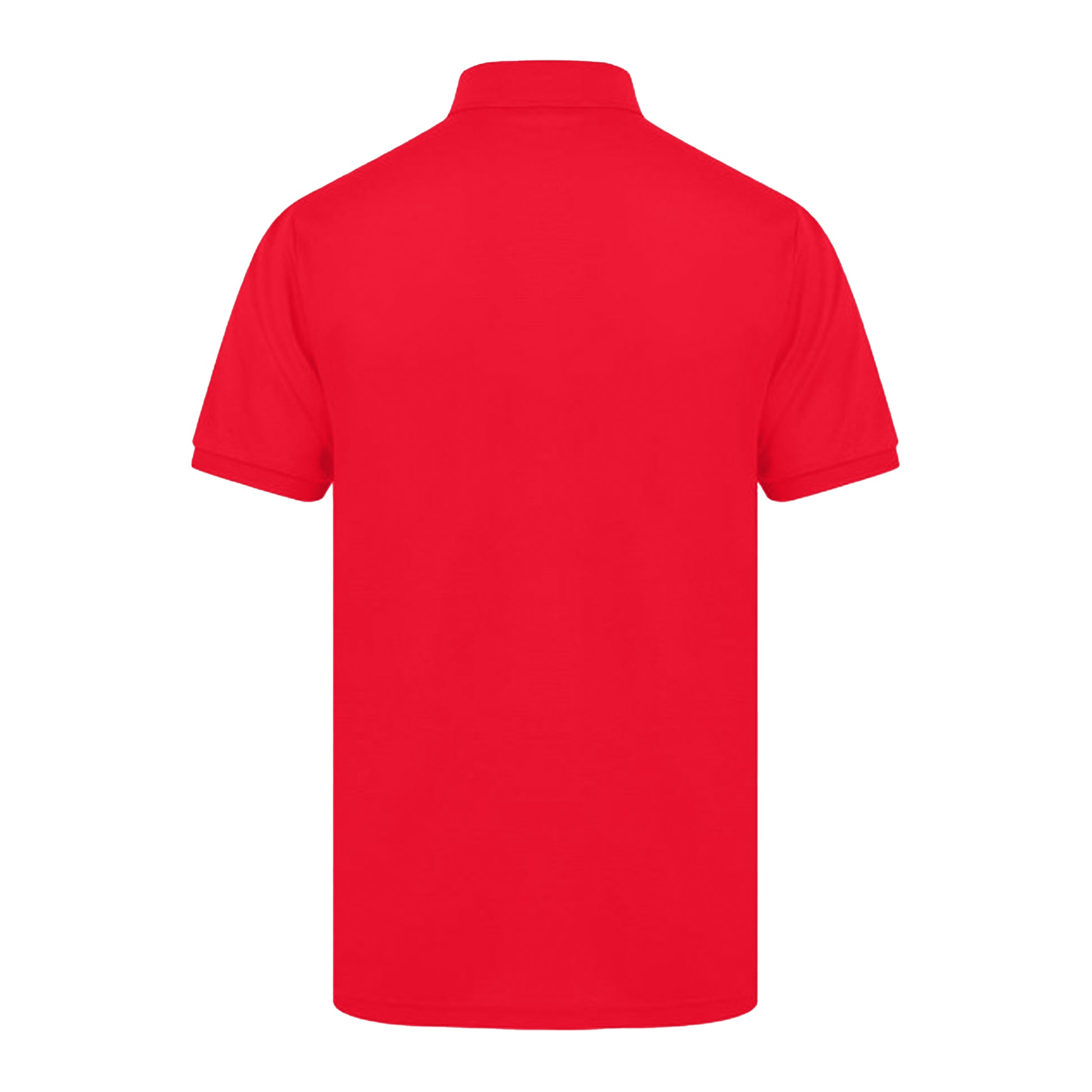 Red - Back - Henbury Mens Short Sleeved 65-35 Pique Polo Shirt