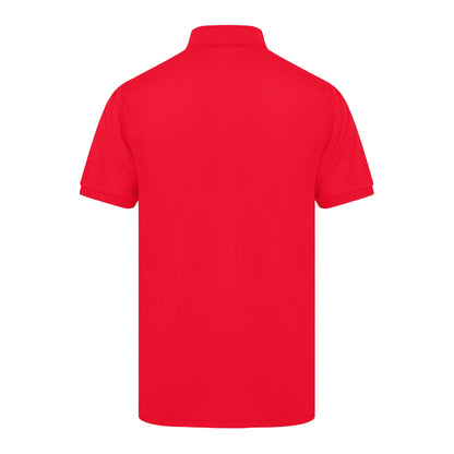Red - Back - Henbury Mens Short Sleeved 65-35 Pique Polo Shirt