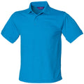 Sapphire Blue - Front - Henbury Mens Short Sleeved 65-35 Pique Polo Shirt