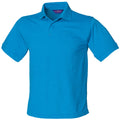 Sapphire Blue - Front - Henbury Mens Short Sleeved 65-35 Pique Polo Shirt