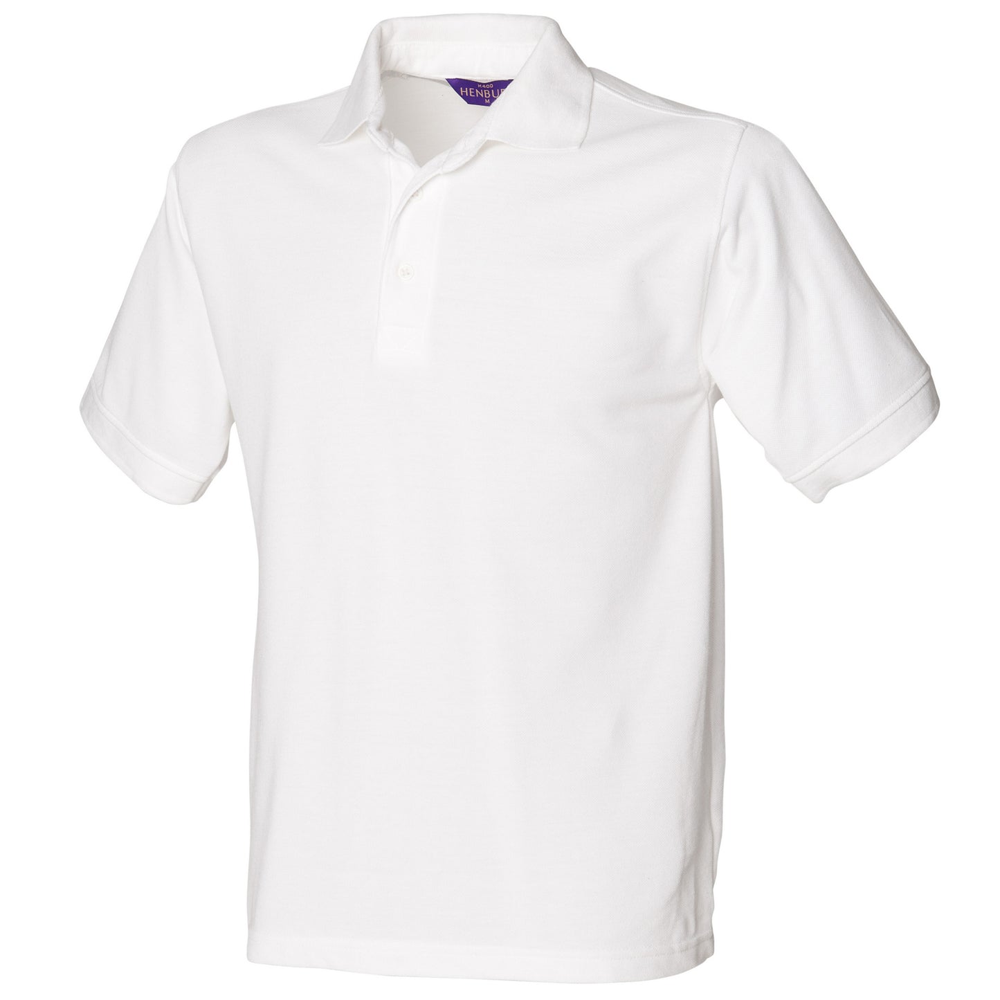 White - Front - Henbury Mens Short Sleeved 65-35 Pique Polo Shirt
