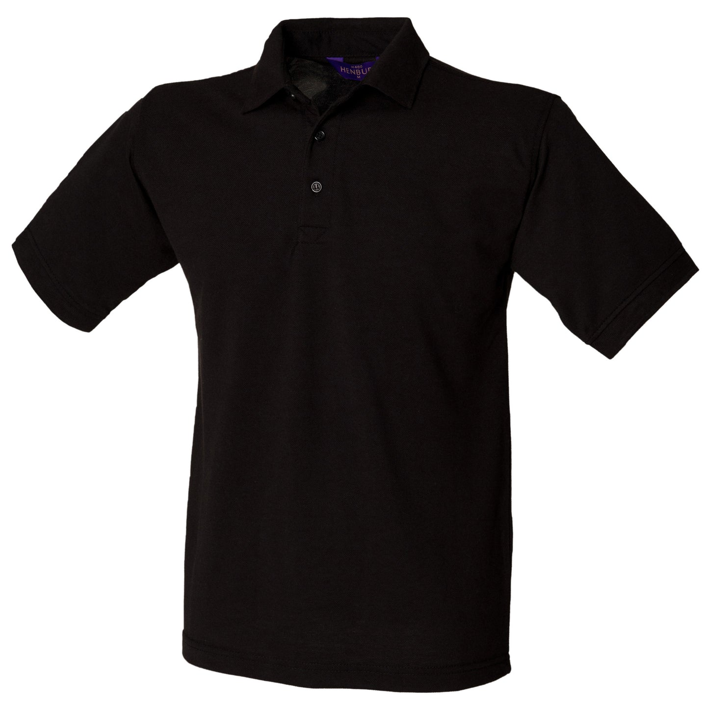 Black - Front - Henbury Mens Short Sleeved 65-35 Pique Polo Shirt