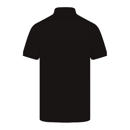 Black - Back - Henbury Mens Short Sleeved 65-35 Pique Polo Shirt
