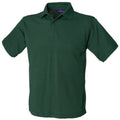 Bottle Green - Front - Henbury Mens Short Sleeved 65-35 Pique Polo Shirt
